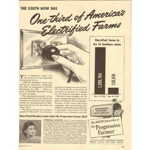 progressive farmer 1947 electrified farms magazine media vintage ad