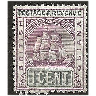 British Guiana 1889 SG193 1c Dull Purple & Slate-Grey Mounted Mint . ..