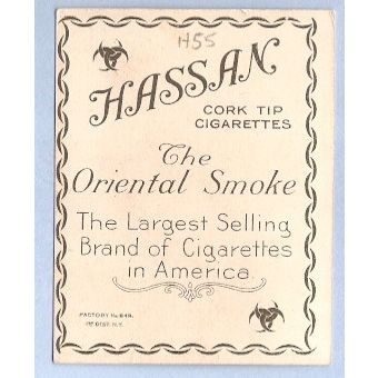 Tobacco Card ~ Company: American Tobacco Company Brand: Hassan Cork Tip Ci~55