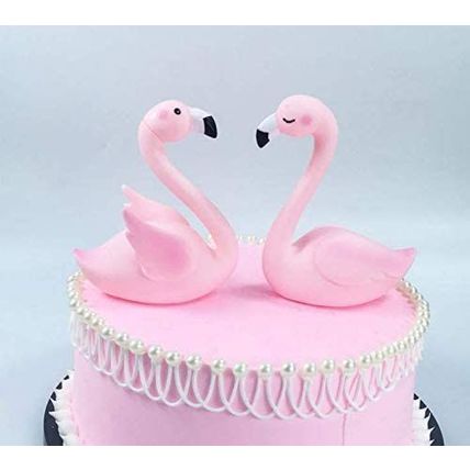 DGBJ 1 Pair Adorable luminescent Light Up Flamingo Figure Cake Accessories Birth