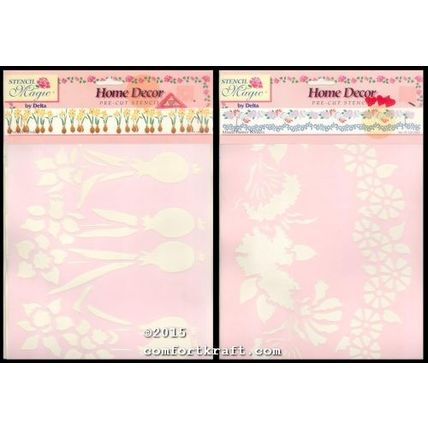 Stencil Magic Home Decoration 2 Pre-Cut Stencils Flowers