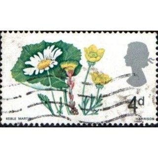 1967 British Wild Flowers 4d. Val. Ox-eye Daisy, Coltsfoot, Buttercup. Fine Used