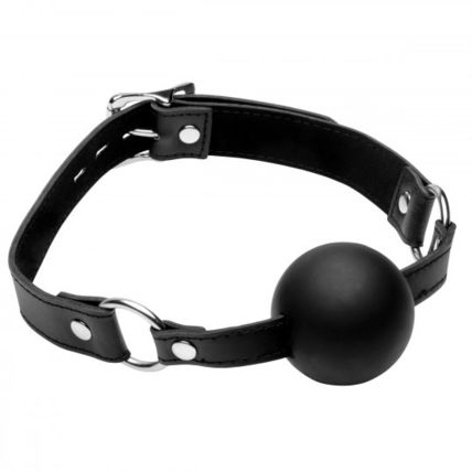 Strict XL 2 Inch Silicone Ball Gag Mask Bondage S&M Extra Large BDSM Vegan Leath