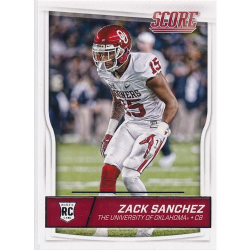 2016 Score Football 424 Zack Sanchez RC Oklahoma Sooners