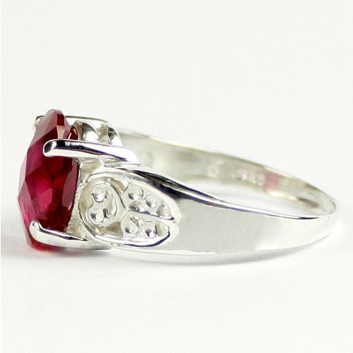 Created Ruby, 925 Sterling Silver Ladies Ring, SR369