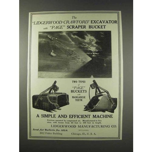 1910 Lidgerwood-Crawford Excavator and Page Buckets Ad