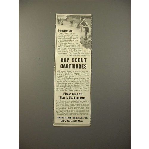 1913 Boy Scout Gun Cartridges Ad - Camping Out