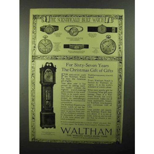 1921 Waltham Ad - Hall Clock No. 905, Men's Sport Watch