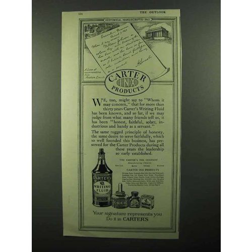1920 Carter's Ink Writing Fluid Ad