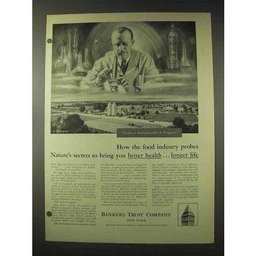 1948 Bankers Trust Company Ad - Food Industry Probes