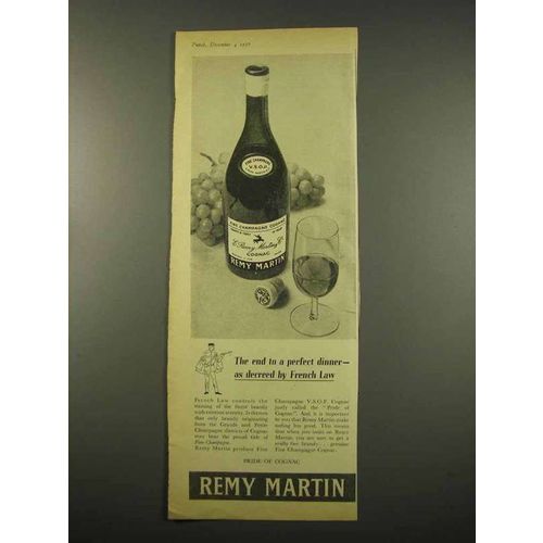 1957 Remy Martin Cognac Ad - Decreed by French Law