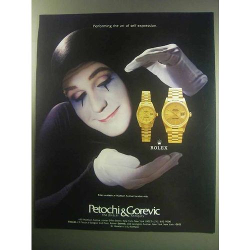 1985 Rolex Watches Ad - The Art of Self Expression