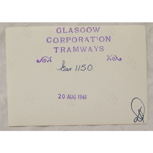 Photo Glasgow Tram no. 1150 in 1961