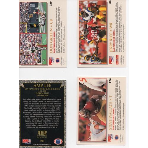 San Francisco 49ers 1992 Proset cards Lot of 8 Various players Free Shipping