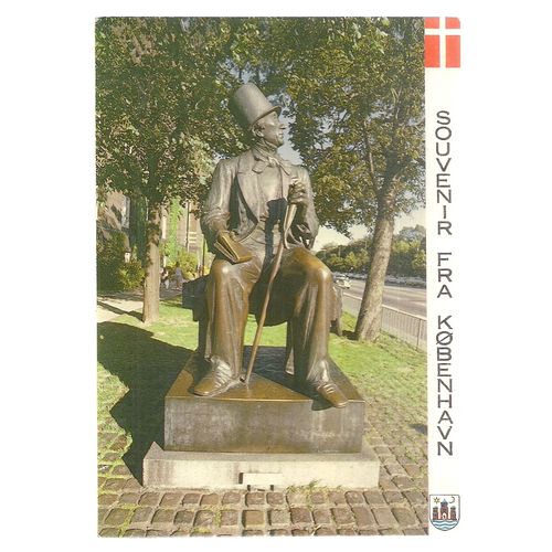 HANS CHRISTIAN ANDERSON STATUE, COPENHAGEN ..unused postcard.