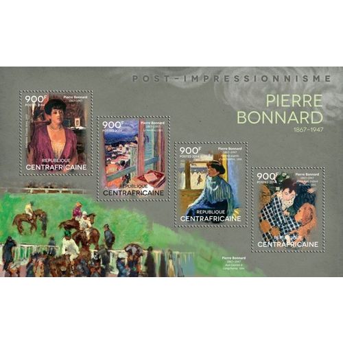 CENTRAL AFRICA 2014 SHEET MNH PIERRE BONNARD ART PAINTINGS ARTE PINTURAS 3