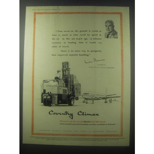 1954 Coventry Climax Fork Trucks Ad - Time saved on the ground is worth
