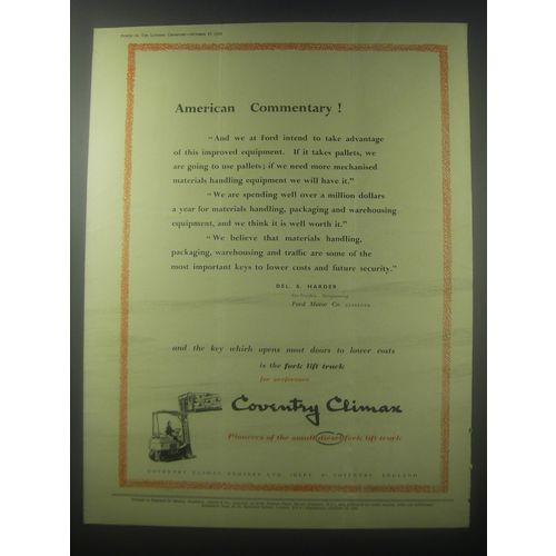 1954 Coventry Climax Fork Trucks Advertisement - American Commentary
