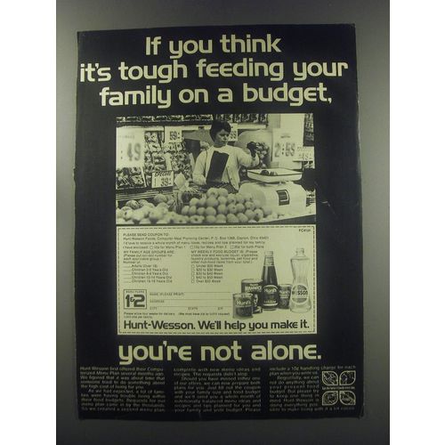 1970 Hunt-Wesson Foods Ad - If you think it's tough feeding your family