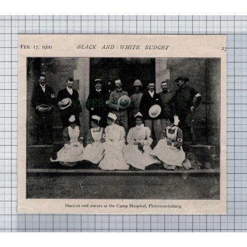 C6124) PIETERMARITZBURG Camp Hospital - 1900 Cutting