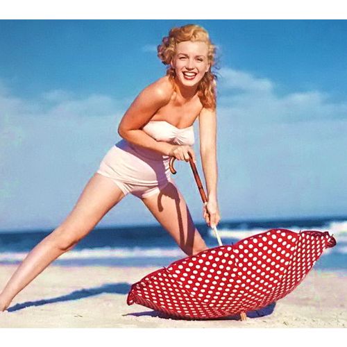 Marilyn Monroe vintage Sexy Beach Umbrella pinup print poster Playboy Wall Art e