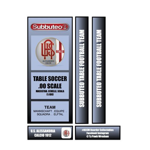 Tabletop Football Subbuteo Box Label US Alessandria Calcio 1912 (ITA)