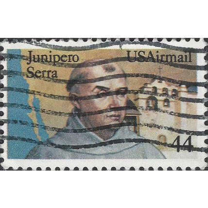 USA, PEOPLE, Junipero Serra, blue to brown 1985, 44c, #2