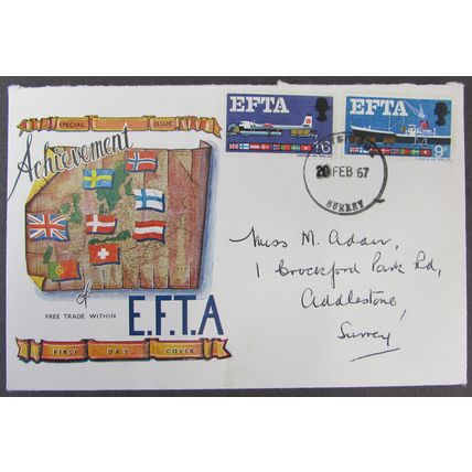 CONNOISSEUR - EUROPEAN FREE TRADE ASSOCIATION FIRST DAY COVER 1967
