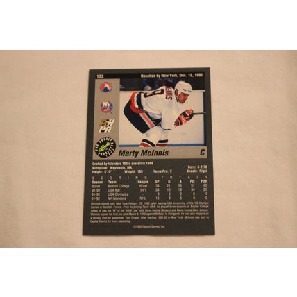 Marty McInnis 1993 Classic Pro Hockey Prospects NO. 133