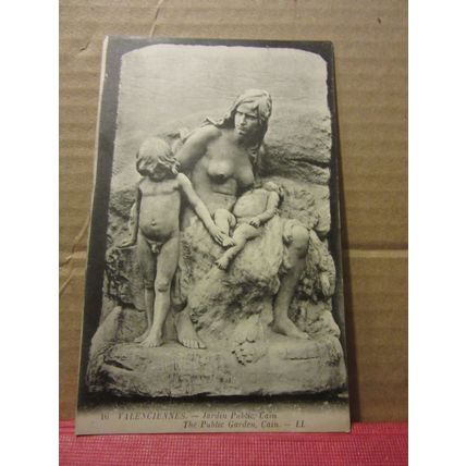 CAIN, PUBLIC GARDENS, VALENCIENNES, France antique postcard /