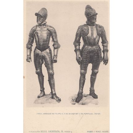 Philip Felipe 2 II King Of Portugal & 3 Spain Knight Armour Old Postcard