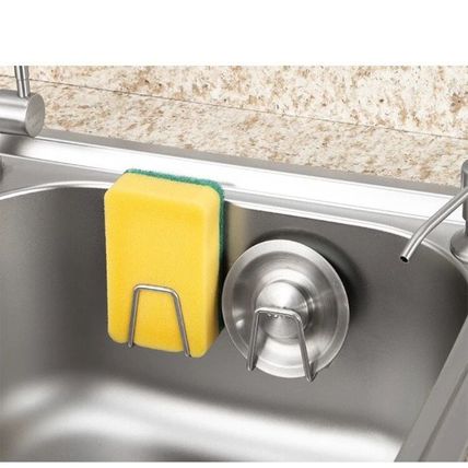 Kitchen Accessories Stainless Steel Sponge Racks Self Adhesive Kitchen Sink Spon