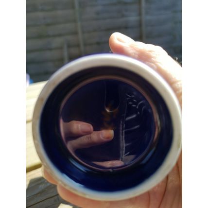 Small Colbalt Blue Japanese Jug Peacock Design