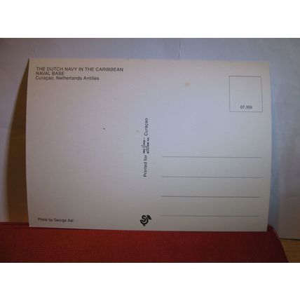 DUTCH NAVY, CURACAO, NETHERLANDS ANTILLES, CARIBBEAN ISLAND unused postcard =