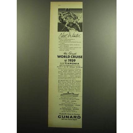 1958 Cunard Cruise Advertisement - Next Winter