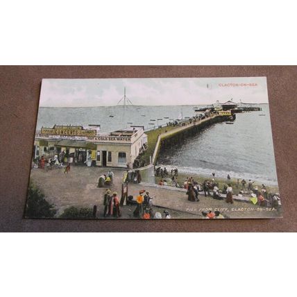 Early Postcard - Pier scene from Cliffs - Clacton on Sea, Essex