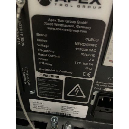 NEW CLECO mPRO400GC TOUCHSCREEN NUTRUNNER CONTROLLER APEX TOOL 250 VA,AL