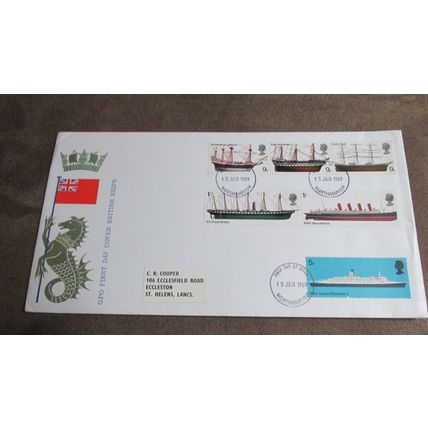 1969 GB FDC Cover - Ships / Boats / Liners of UK - Northampton frank