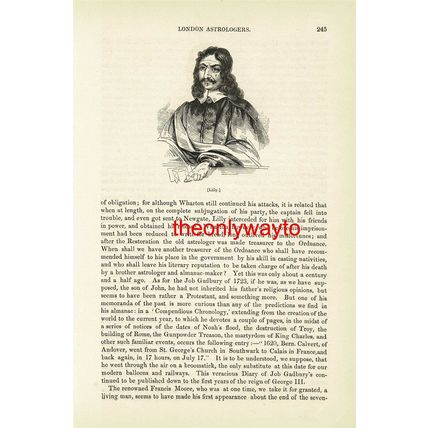 William Lilly, Astrologer, Portrait, Book Illustration (Print), 1842