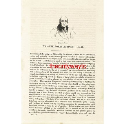 Benjamin West, 2nd President Royal Academy, Portrait, Book Illustration, 1842