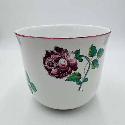 Tiffany & Co STRASBOURG FLOWERS Ceramic Painted Planter Vase Floral Decorative