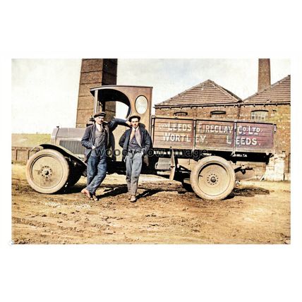 ptc2682 - Yorks. - Fireclay Co. Ltd. Truck & Crew, Wortley, Leeds - print 6x4