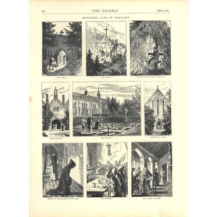 MONASTIC LIFE IN ENGLAND 1872 Mount St Bernard Abbey VICTORIAN ENGRAVINGS #2