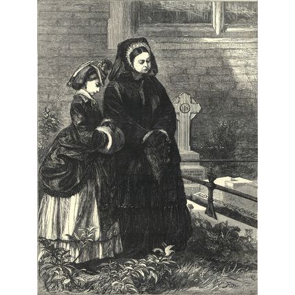A RECENT SKETCH IN SANDRINGHAM CHURCHYARD 1872 VICTORIAN ENGRAVING