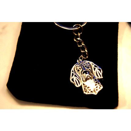 BEAGLE DOG KEY RING WITH KEY CHAIN & VELVET GIFT BAG