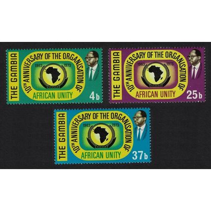 Gambia Tenth Anniversary of OAU 3v 1973 MNH SG#309-311