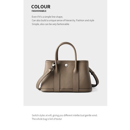 Genuine Leather Women Handbag and Shoulder Bag Grey