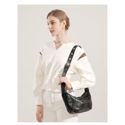 Ladies' Genuine Leather Shell Bag Black