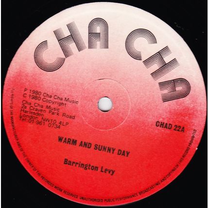 BARRINGTON LEVY - WARM AND SUNNY DAY, UK, Cha Cha, CHAD22, [1980]