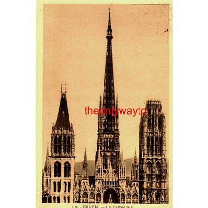 Rouen, La Cathedrale, France, 1b Auber Postcard 1933